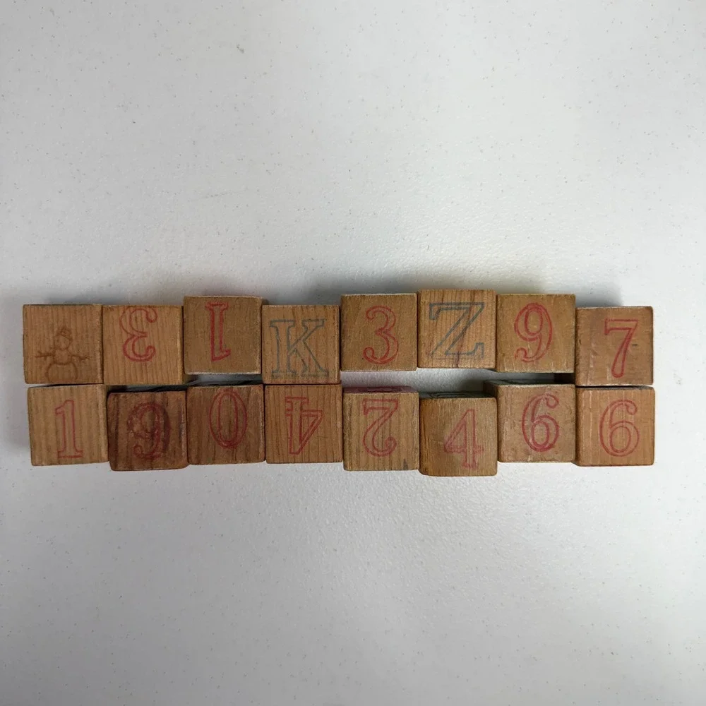 Disney Vintage Wooden Alphabet Blocks Mickey Dumbo Tinker Bell 16pc Set Nursery